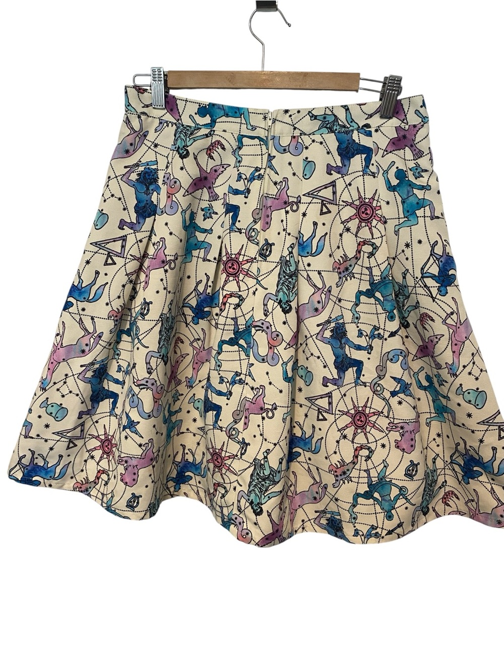 MODCLOTH ZODIAC PRINT FULL SKIRT SZ LARGE - Picture 2 of 4